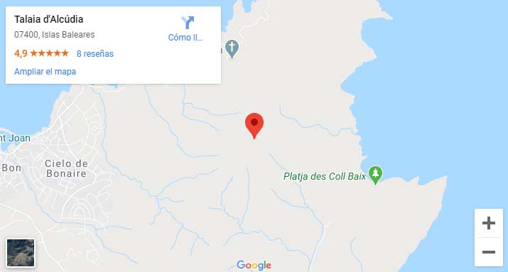mapa ubicación talaia de alcudia
