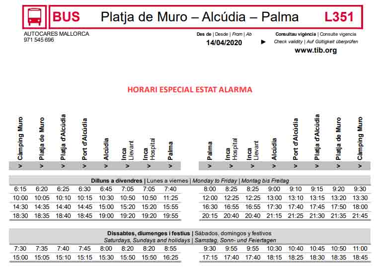 Calendario-buses-Alcudia-Palma