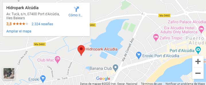 mapa-hidropark-alcudia ubicación